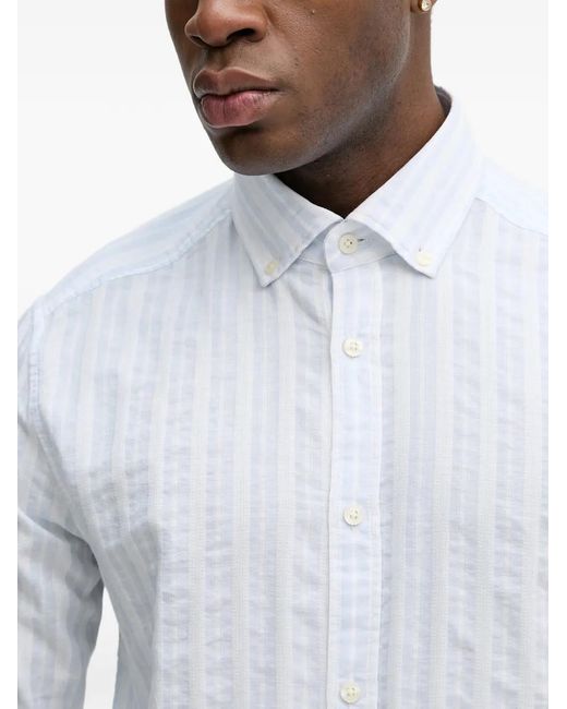 Joop! White Heli Striped Button-Down Shirt for men