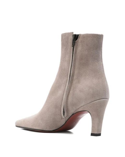 Roberto Festa White Pointed-Toe Suede Boots