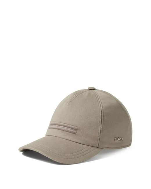 Zegna Gray Oasi Cotton Baseball Cap for men