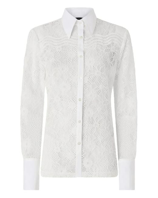 Pinko White Shirt With Lace Details