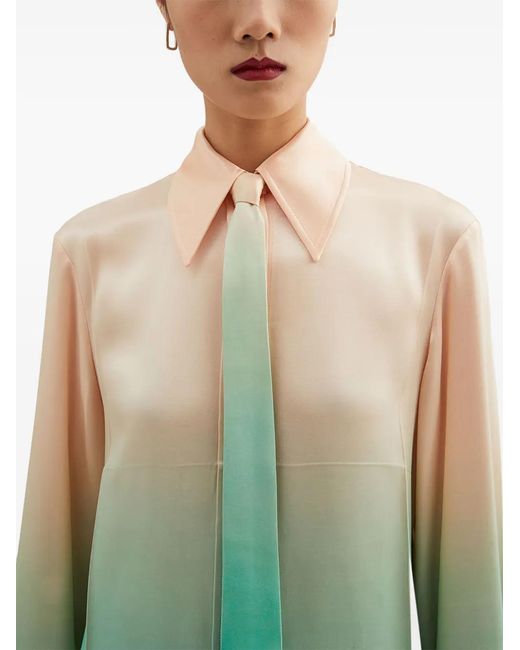 Jil Sander Green Tie-Detail Shirt
