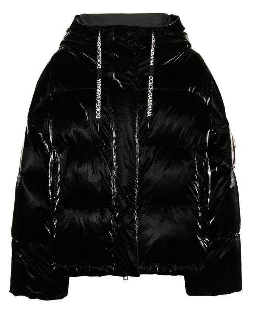 Dolce & Gabbana Black Coated-finish Puffer Jacket