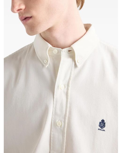 Prada White Cotton Shirt for men
