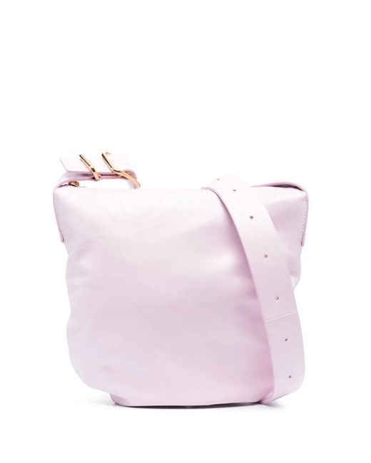 Jil Sander Pink Small Leather Shoulder Bag