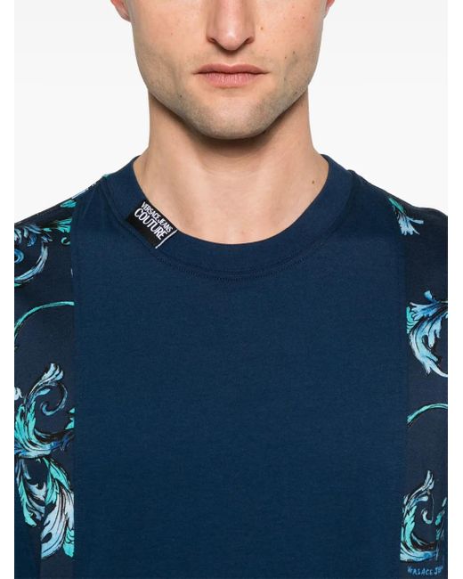 メンズ Versace Jeans Couture Chromo Couture Tシャツ Blue