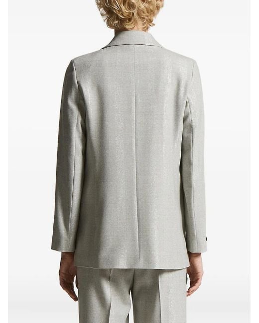 Peserico Gray Single-Breasted Blazer