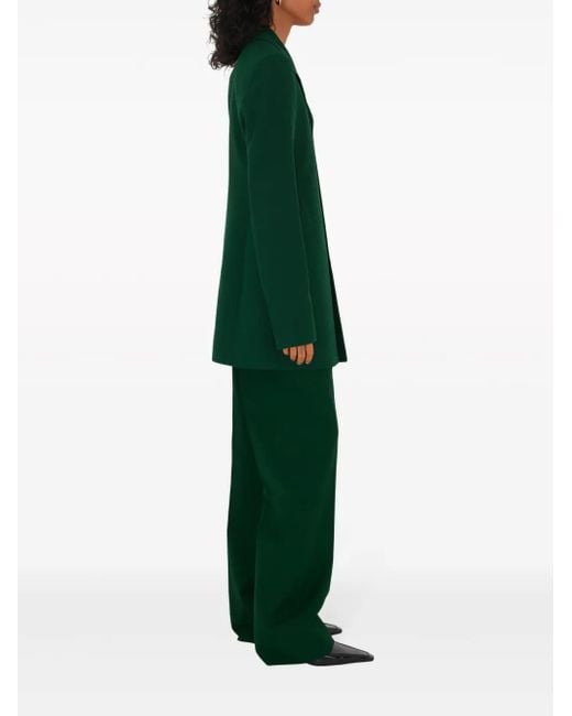 Burberry Green Single-Breasted Wool Coat