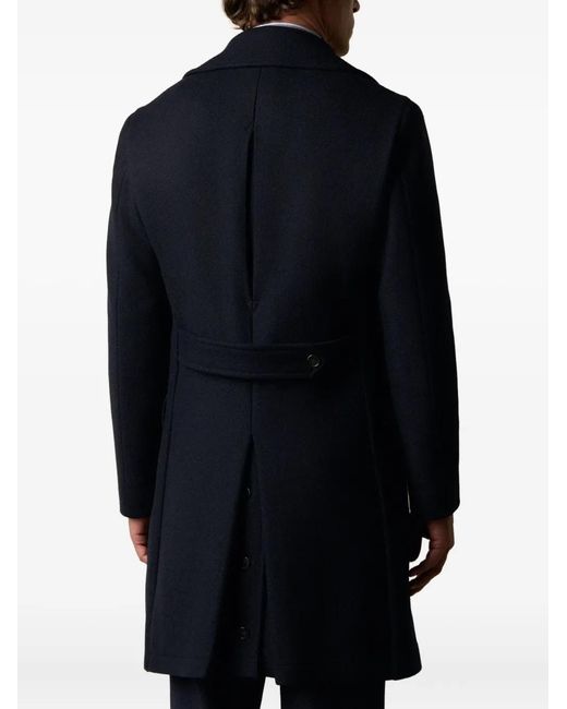Brooks Brothers Blue Double-Breasted Wool-Blend Coat for men