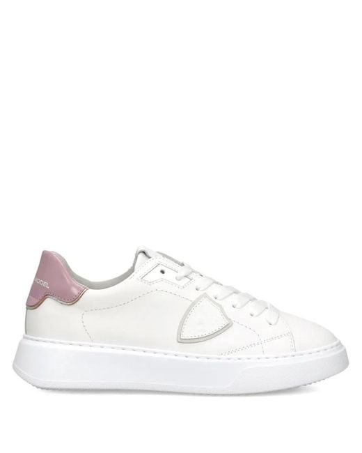 Philippe Model White Temple Tennis Low Leather Trainer
