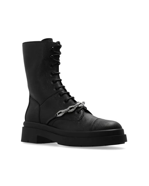 Jimmy Choo Black Nari Crystal-Embellished Combat Boots