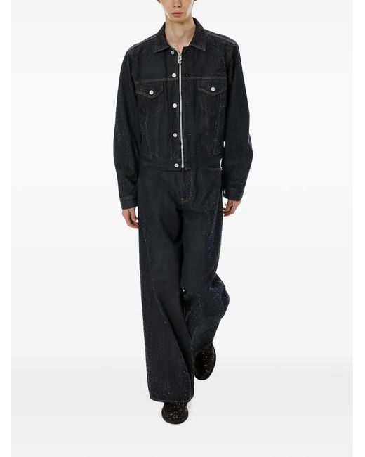 MASU Black Bouclé Baggy Jeans for men