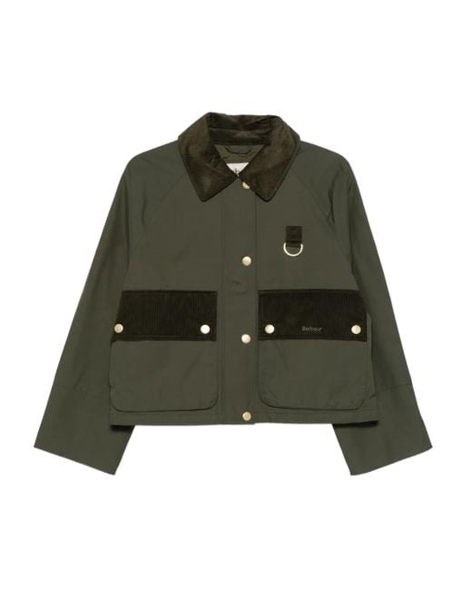 Giacca Con Colletto A Coste di Barbour in Green