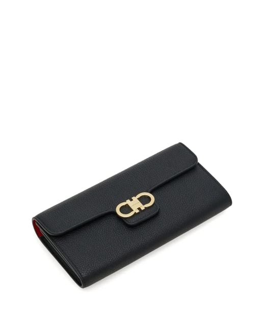Ferragamo Black Gancini Chain Wallet