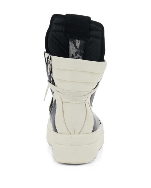 Rick Owens Blue Jumbolace Geobasket High-Top Panelled Sneakers for men