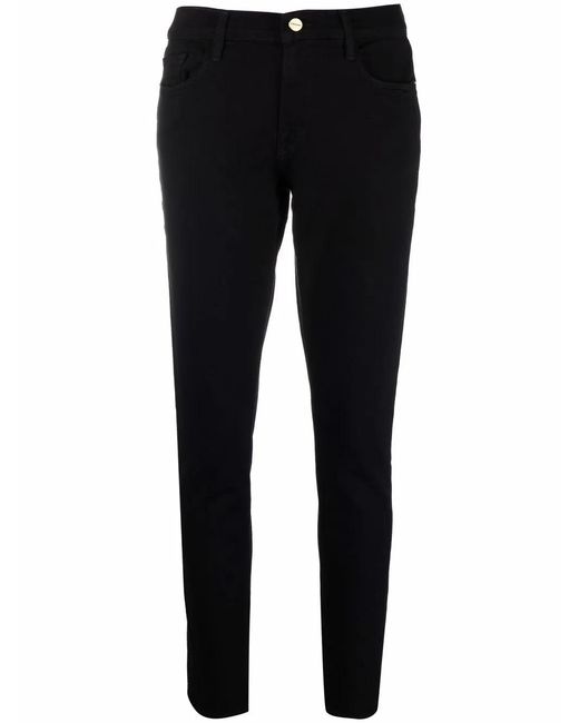 FRAME Black Le Garcon Mid-Rise Skinny Jeans