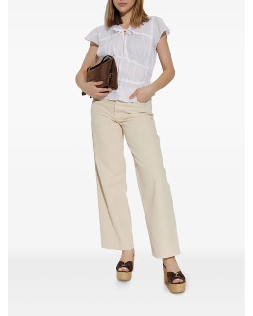 Rag & Bone White Ruffled Peplum Blouse