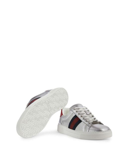 Gucci Ace Sneakers Met Webstreep in het White