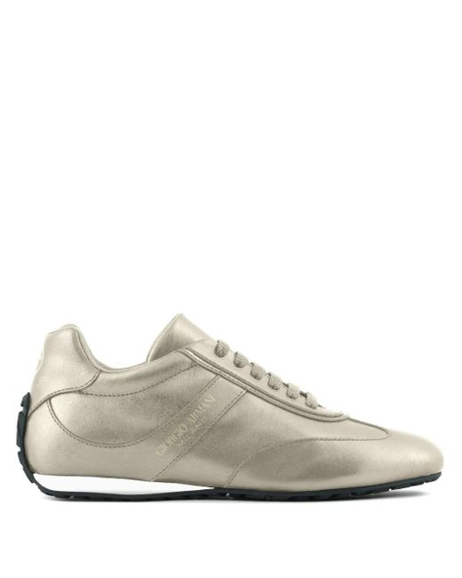 Giorgio Armani White Sneakers Mit Lamé-Effekt