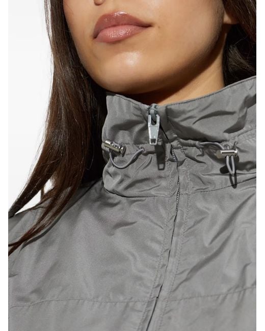Alexander Wang Gray Gathered Neck Oversized Track Jacket