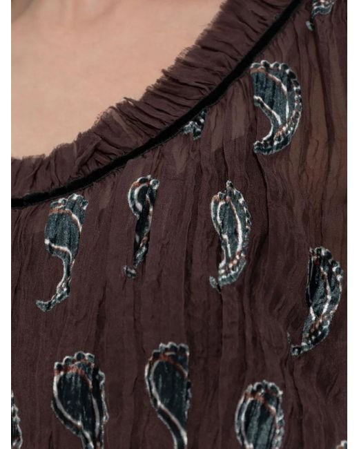 Tory Burch Brown Paisley-Print Midi Dress