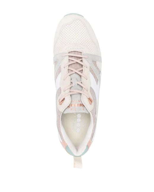 Diadora White Panelled Low-Top Sneakers for men