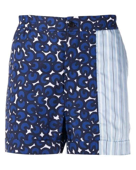 Neil Barrett Blue Printed Bermuda Shorts for men