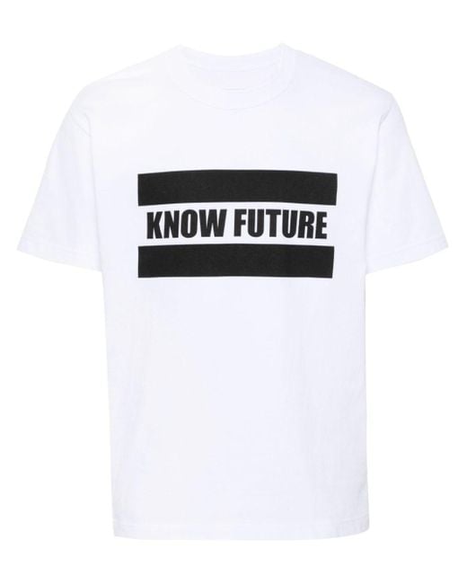 Sacai T-Shirt mit Slogan-Print in White für Herren