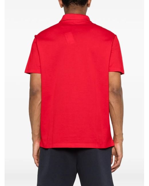 Paul & Shark Red Short-Sleeve Logo-Detail Polo Shirt for men