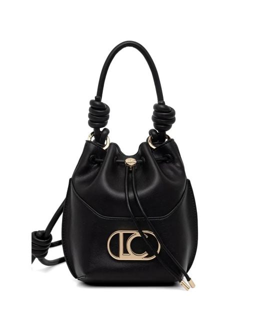 Lola Casademunt Black Logo-Plaque Bucket Bag