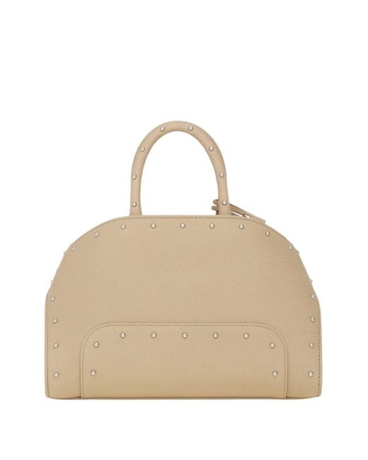 Ferragamo Natural Hug Studded Leather Tote Bag