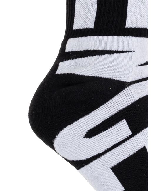 Umbro Black Logo-Intarsia Ribbed-Trim Socks for men