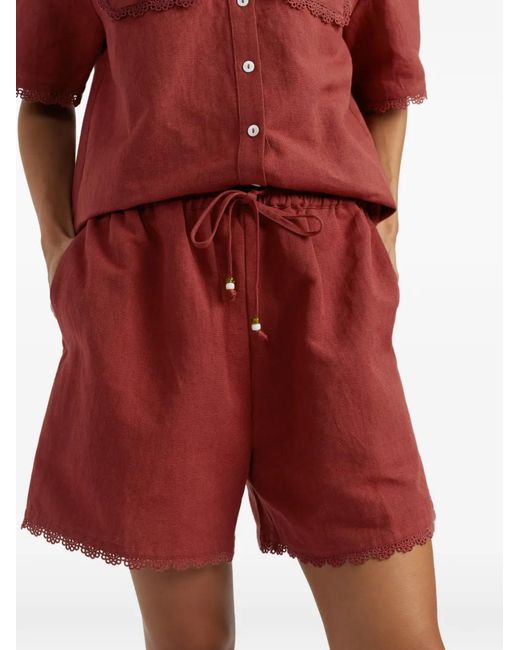 Chinti & Parker Red Shorts Mit Wellensaum