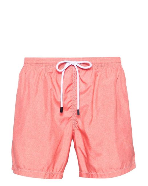 Barba Napoli Pink Logo-patch Drawstring Swim Shorts for men