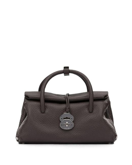 Zanellato Black Stud-Embellished Leather Tote Bag