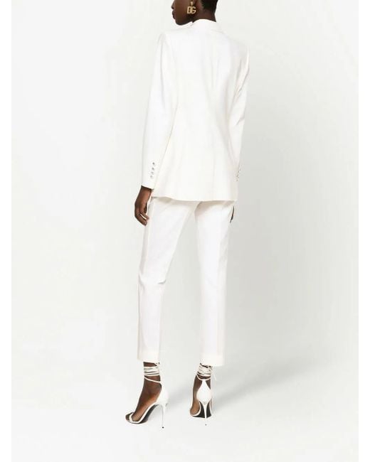 Dolce & Gabbana White Two-Way Stretch Wool Jacket