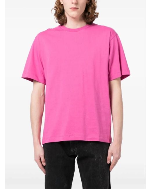 Rabanne Pink Logo-Print T-Shirt for men