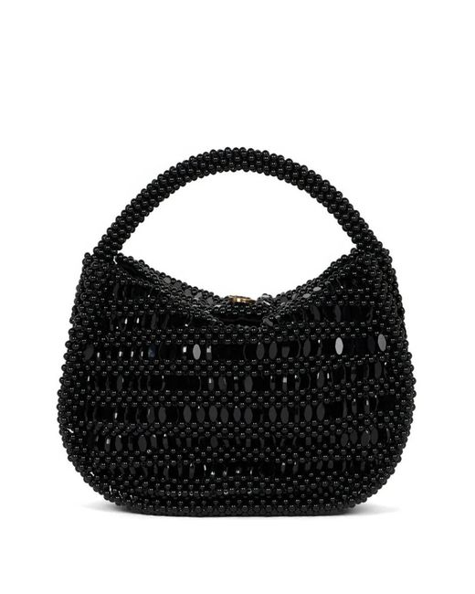Etro Black Small Pony Bag With Embroidered Beads