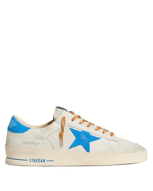 Golden Goose Deluxe Brand Blue Stardan Star-Printed Crocodile-Effect Sneakers for men