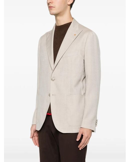 Tagliatore Natural Patch-Pocket Two-Button Blazer for men