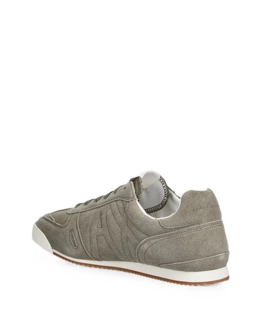 ARMANI EXCHANGE Gray Logo-Appliqué Sneakers for men