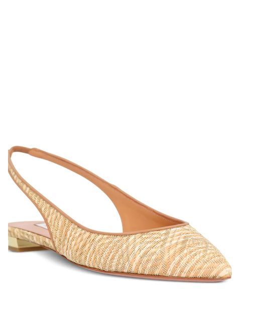 Aquazzura Natural Gewebte Purist Slingback-Pumps