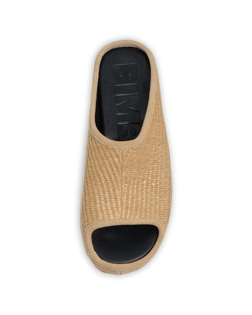 Bimba Y Lola White Natural Raffia Platform Sandals