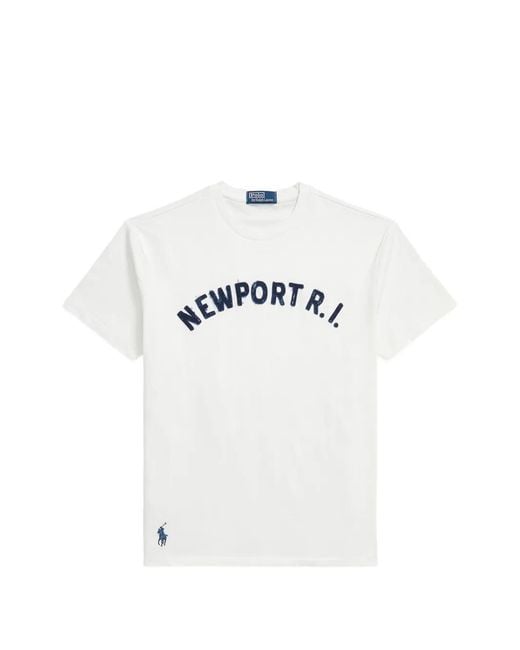 Polo Ralph Lauren White Graphic-Appliqué T-Shirt for men