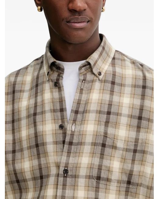 Les Deux Natural Kent Check-Pattern Shirt for men