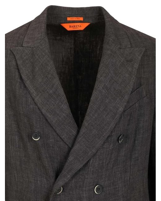 Barena Black Double-Breasted Jacket for men