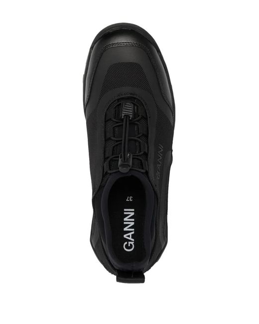 Ganni Black Low-Top Drawstring Sneakers