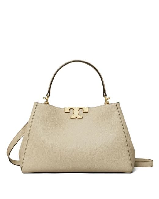 Tory Burch Double-T Logo Satchel in Metallic | Lyst UK
