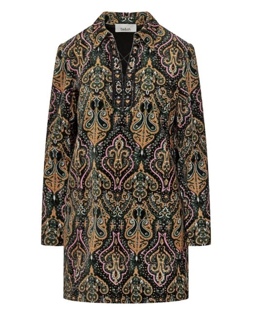 Ba&sh Gray Paisley Suga Dress