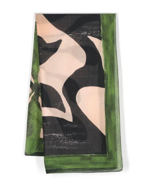 Foulard en coton à imprimé graphique Alberta Ferretti en coloris Green