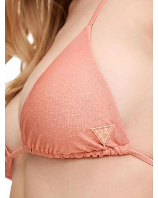 Top De Bikini Con Diseño Triangular Guess de color Pink